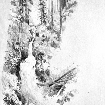 Desenho intitulada "Cascade" por Yan Vita, Obras de arte originais, Lápis