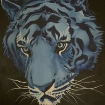 제목이 "Tiger"인 미술작품 Yann Comtat로, 원작, 아크릴