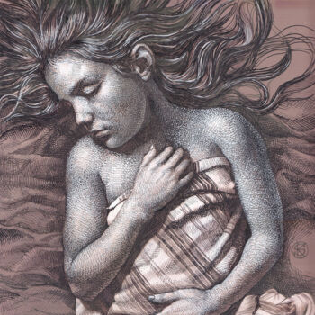Dessin intitulée "The child's dreams 3" par Yaroslav Kurbanov, Œuvre d'art originale, Marqueur Monté sur Carton