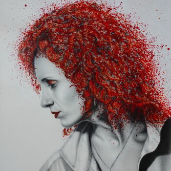 Peinture intitulée "Redhead" par Yaroslav Teslenko, Œuvre d'art originale, Acrylique