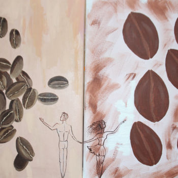 Картина под названием "Диптих.Мокко и араб…" - Анна Мурр, Подлинное произведение искусства, Масло