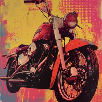 Schilderij getiteld "Harley Davidson" door Yass, Origineel Kunstwerk, Acryl