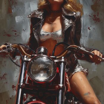 Peinture intitulée "Legendary Harley" par Yass, Œuvre d'art originale, Huile