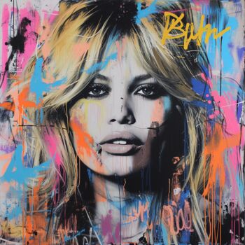 Картина под названием "Brigitte Bardot" - Yass, Подлинное произведение искусства, Акрил