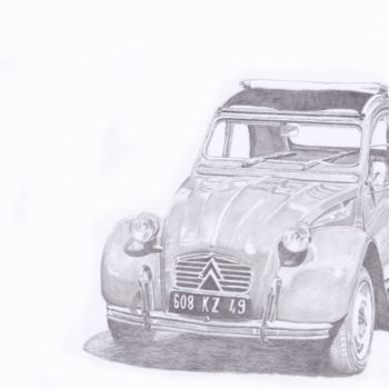 제목이 "Citroën 2 CV"인 그림 Dessinludo로, 원작, 흑연