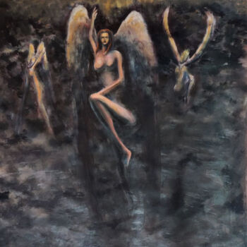 Peinture intitulée "Dance of the angels" par Yehor Bulbak, Œuvre d'art originale, Huile