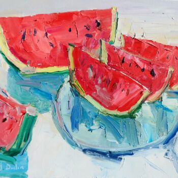 Painting titled "Watermelon" by Yehor Dulin, Original Artwork, Oil