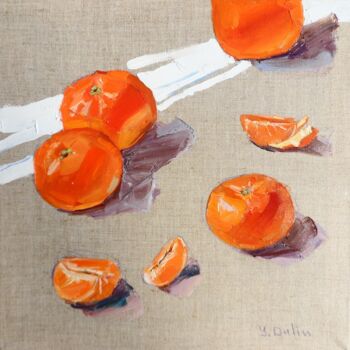 Painting titled "Tangerines" by Yehor Dulin, Original Artwork, Oil