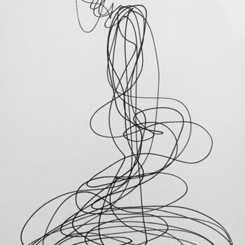 Drawing titled "Thinker" by Yi Ling, Original Artwork, Pencil