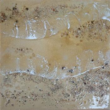 Malarstwo zatytułowany „GOLDEN SANDS” autorstwa Yla Pil, Oryginalna praca, Emalia Zamontowany na Drewniana rama noszy