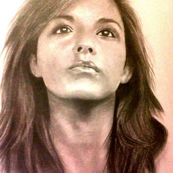 Dessin intitulée "Je pense à toi" par Yo Portraits, Œuvre d'art originale, Crayon