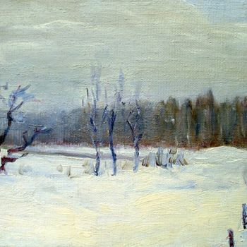 Peinture intitulée "End of the winter.…" par Yuri Yudaev, Œuvre d'art originale, Huile