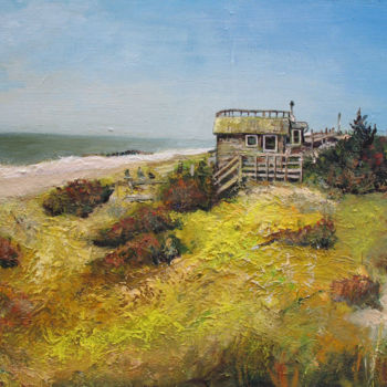 Painting titled "Fire Island, NY1" by Yuki Komura, Original Artwork, Oil