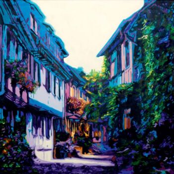 Pittura intitolato "Beautiful street" da Yuksel Hancioglu, Opera d'arte originale, Acrilico