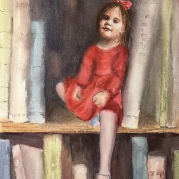 Painting titled "Childhood memories" by Yulia Risevets, Original Artwork, Watercolor
