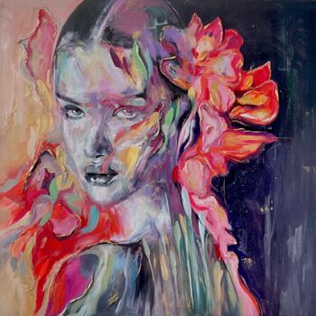 Painting titled "Power of woman" by Yulia Varlamova, Original Artwork, Oil