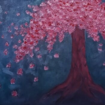 Malarstwo zatytułowany „pink tree” autorstwa Yulia Vasenina, Oryginalna praca, Olej