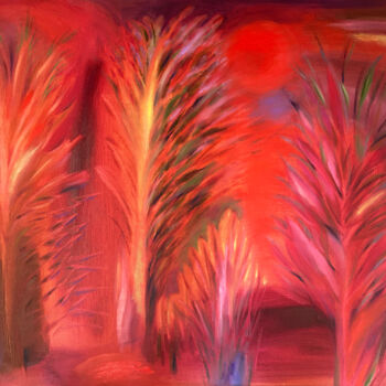 Картина под названием "Forest." - Yuliya Pochynok (JJ Julia), Подлинное произведение искусства, Масло Установлен на Деревянн…