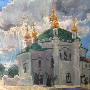 Malarstwo zatytułowany „The Temple of Faith” autorstwa Yulya Baraeva, Oryginalna praca, Olej