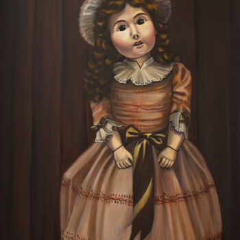 Painting titled "Кукла Ирмхэн" by Yunna V`Yun, Original Artwork, Oil