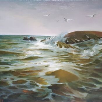 Ζωγραφική με τίτλο "Море" από Yunna V`Yun, Αυθεντικά έργα τέχνης, Λάδι