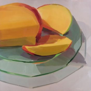 제목이 "Sliced Mango on a G…"인 미술작품 Yuri Tayshete로, 원작, 기름
