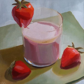 Pittura intitolato "Strawberry Shake an…" da Yuri Tayshete, Opera d'arte originale, Olio Montato su Telaio per barella in le…
