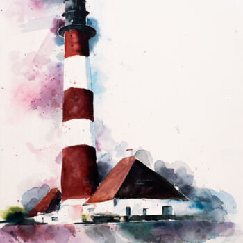 Malerei mit dem Titel "***Lighthouse II***" von Yuriy Kraft, Original-Kunstwerk, Aquarell
