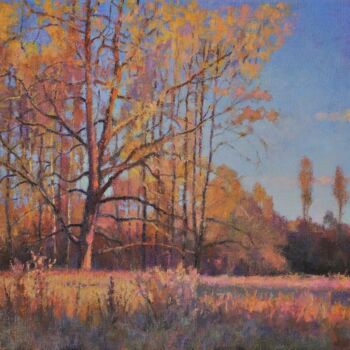 Painting titled "autumn fire" by Yury Sapozhnikov, Original Artwork, Oil