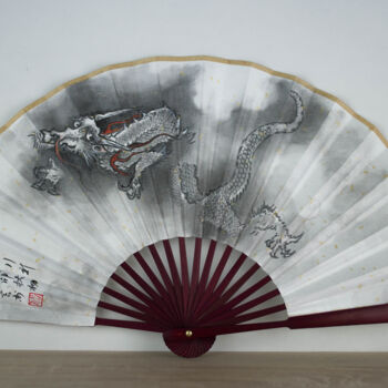 绘画 标题为“Eventail ink dragon” 由Yuxiang Liu, 原创艺术品, 颜料