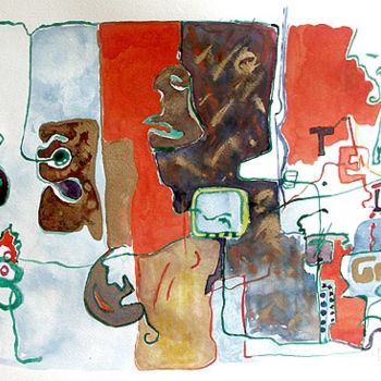 Pintura intitulada "LA TELE" por Yvelise Holopherne, Obras de arte originais