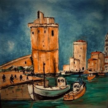 绘画 标题为“Port de La Rochelle” 由Yves Perrotte, 原创艺术品, 油