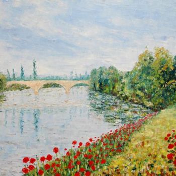 Peinture intitulée "Seine à Châtou" par Yves De La Malene, Œuvre d'art originale