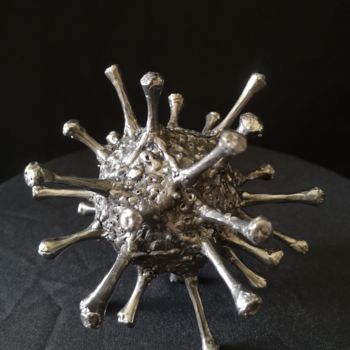 Skulptur mit dem Titel "Virus" von Evgen Zaborovsky, Original-Kunstwerk, Metalle