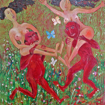 Painting titled "..Springtime" by Zakir, Original Artwork, Oil