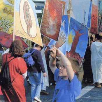 Peinture intitulée "Tableaux-étendards" par Zampo, Œuvre d'art originale