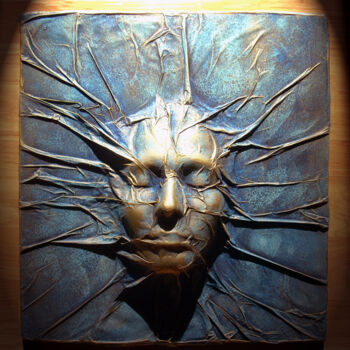 Escultura titulada "visage40x40cm.jpg" por Zeddé, Obra de arte original