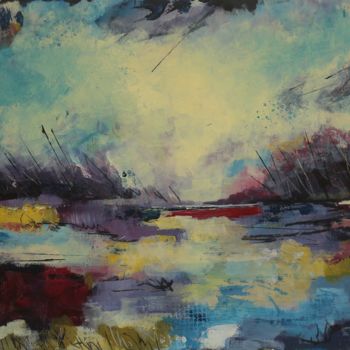 Картина под названием "The Wind Blows West" - Galina Zimmatore, Подлинное произведение искусства, Акрил Установлен на Деревя…
