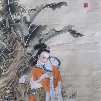Schilderij getiteld "Banana Beauty" door Huizhen Zhang Zhang Hui Zhen, Origineel Kunstwerk, pigmenten