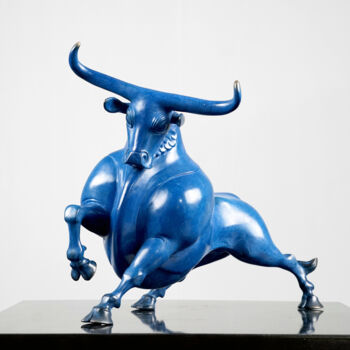 Skulptur mit dem Titel "牛势（Bull)" von Zhao Yongchang, Original-Kunstwerk, Bronze