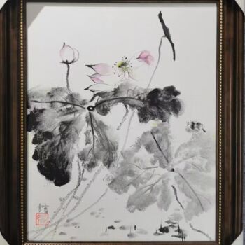 「荷」というタイトルの絵画 喆 邓によって, オリジナルのアートワーク, オイル