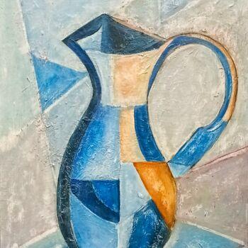 Malarstwo zatytułowany „The Blue Jug” autorstwa Zhenya Kraynova (J.K), Oryginalna praca, Akryl Zamontowany na Drewniana rama…