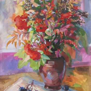 Картина под названием "the Winter bouquet" - Juliya Zhukova, Подлинное произведение искусства, Масло