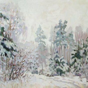 Peinture intitulée "White day" par Juliya Zhukova, Œuvre d'art originale, Huile