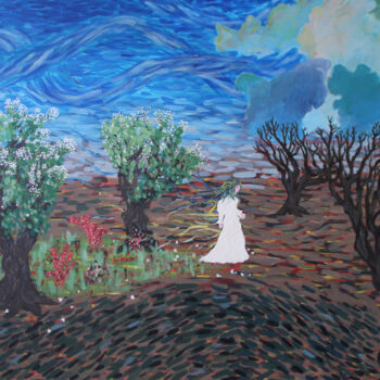 Painting titled "Persephone – The jo…" by Ziad Dib Jreige, Original Artwork, Acrylic