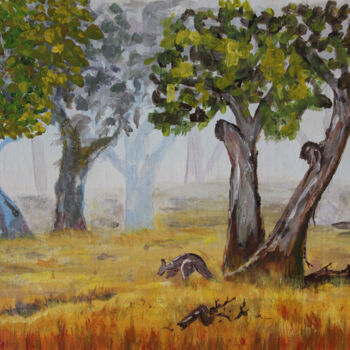 Painting titled "Kangaroo" by Ziad Dib Jreige, Original Artwork, Acrylic
