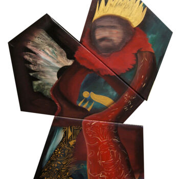 Painting titled "King." by Ziemowit Fincek, Original Artwork, Oil