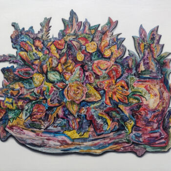 Картина под названием "Still life for eter…" - Ziemowit Fincek, Подлинное произведение искусства, Масло Установлен на Деревя…