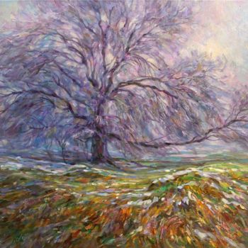 Painting titled "Tree." by Zinaida Chernyshova, Original Artwork, Oil