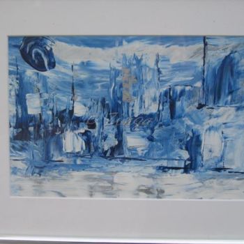 Картина под названием "Ville enneigée" - Zinga, Подлинное произведение искусства, Масло